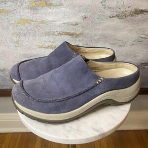 L.L.Bean Clog Shoes Womens Size 7 Blue Suede Slip On Comfort Casual Mules